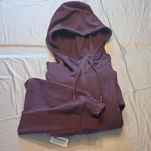 NWT Old Navy 3X Plus Size Boxwood Plum Dynamic Fleece Hooded Jumpsuit - Picture 5 of 7